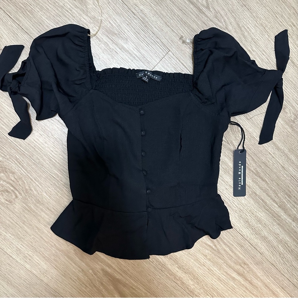 Black Goth peplum top by Haute Monde sz small